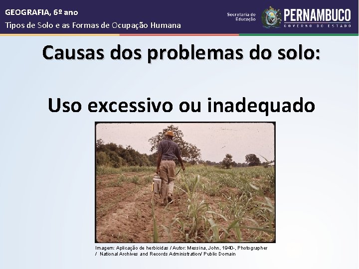  GEOGRAFIA, 6º ano Tipos de Solo e as Formas de Ocupação Humana Causas