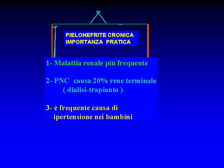 PIELONEFRITE CRONICA IMPORTANZA PRATICA 1 - Malattia renale più frequente 2 - PNC causa
