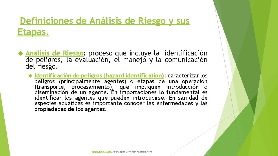 Definiciones de Análisis de Riesgo y sus Etapas. Análisis de Riesgo: proceso que incluye