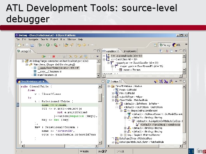 ATL Development Tools: source-level debugger 27 