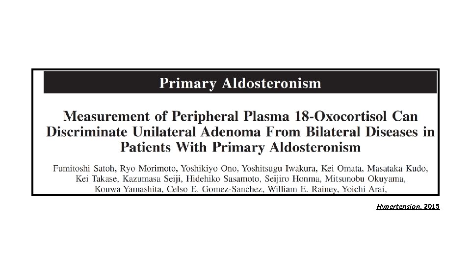 Hypertension. 2015 