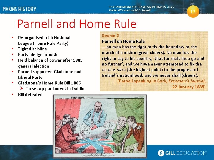 THE PARLIAMENTARY TRADITION IN IRISH POLITICS – Daniel O’Connell and C. S. Parnell 13