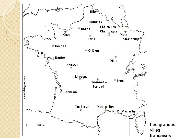 Lille Amiens Châlons-en. Rouen Champagne Caen Paris Rennes Metz Strasbourg Orléans Nantes Dijon Poitiers