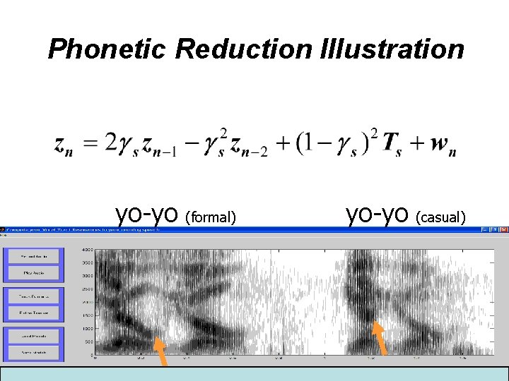 Phonetic Reduction Illustration yo-yo (formal) yo-yo (casual) 