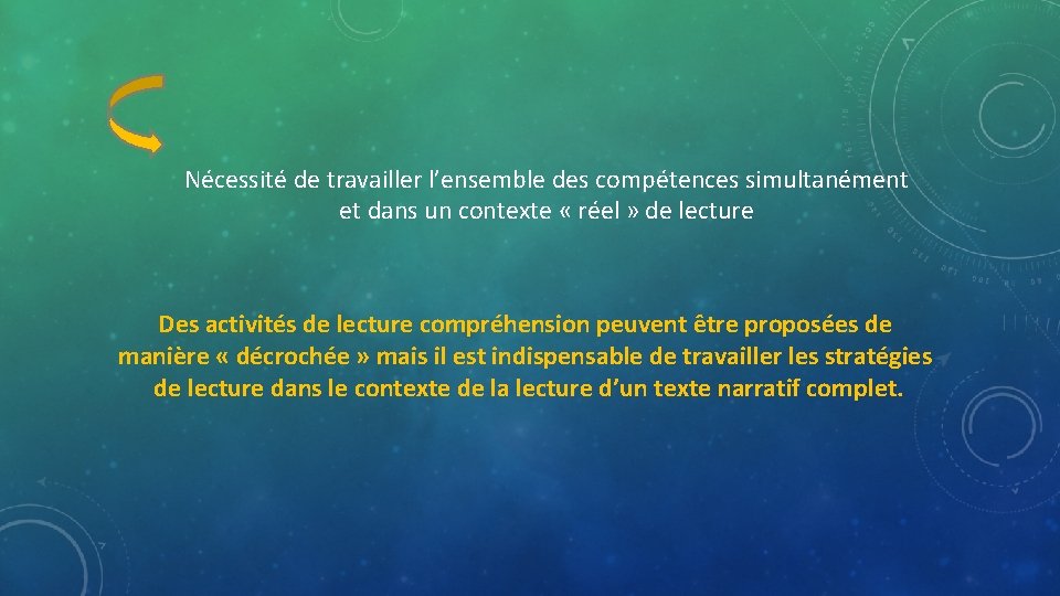 Nécessité de travailler l’ensemble des compétences simultanément et dans un contexte « réel »