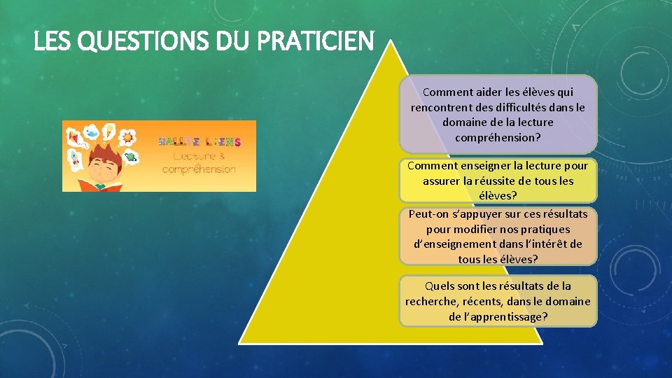 LES QUESTIONS DU PRATICIEN Comment aider les élèves qui rencontrent des difficultés dans le