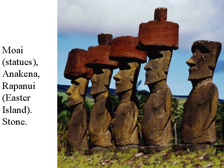 Moai (statues), Anakena, Rapanui (Easter Island). Stone. 15 