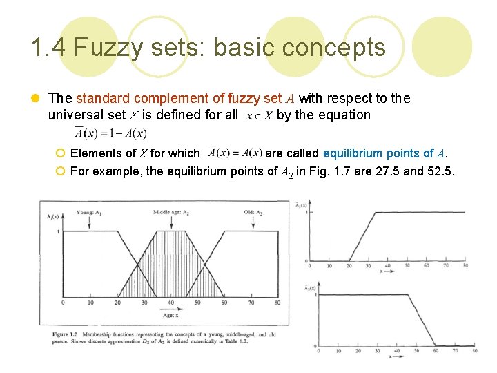 1. 4 Fuzzy sets: basic concepts l The standard complement of fuzzy set A