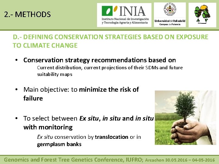 2. - METHODS D. - DEFINING CONSERVATION STRATEGIES BASED ON EXPOSURE TO CLIMATE CHANGE