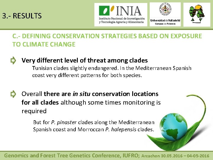 3. - RESULTS C. - DEFINING CONSERVATION STRATEGIES BASED ON EXPOSURE TO CLIMATE CHANGE