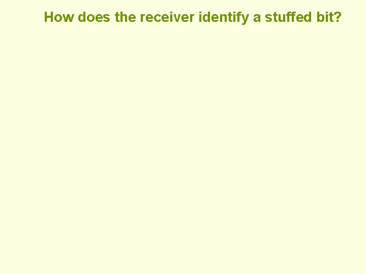 How does the receiver identify a stuffed bit? 37 