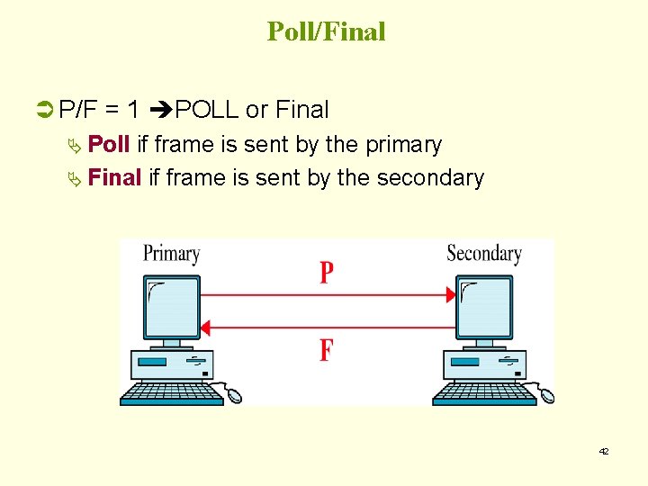 Poll/Final Ü P/F = 1 POLL or Final Ä Poll if frame is sent