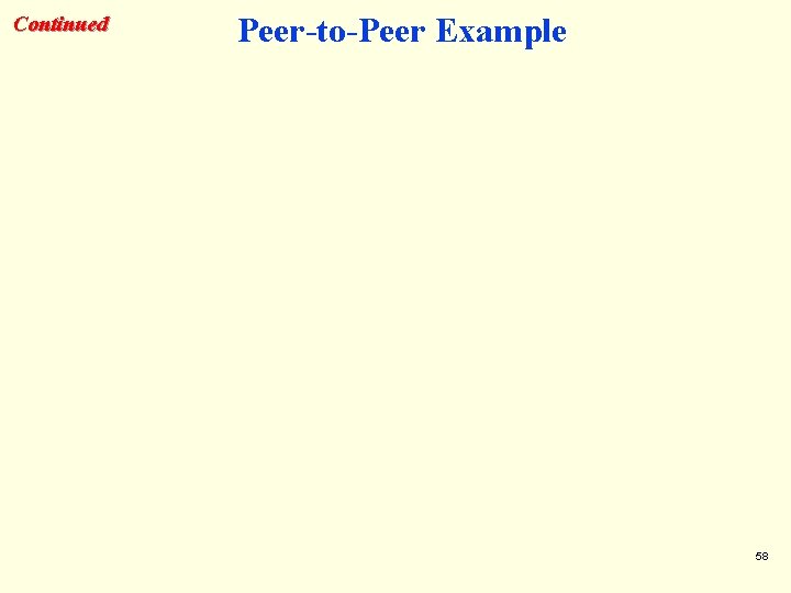 Continued Peer-to-Peer Example 58 