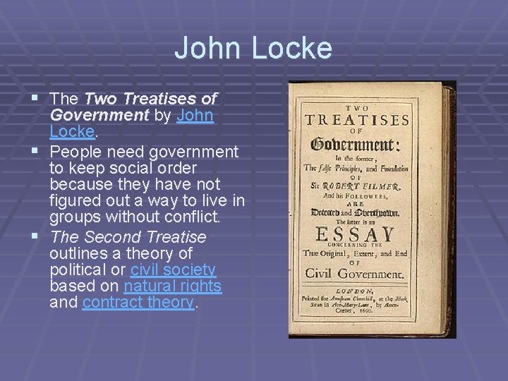 John Locke § The Two Treatises of § § Government by John Locke. People