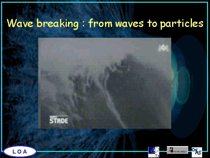 Wave breaking : from waves to particles LOA 