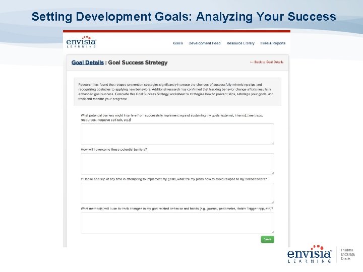 Setting Development Goals: Analyzing Your Success 