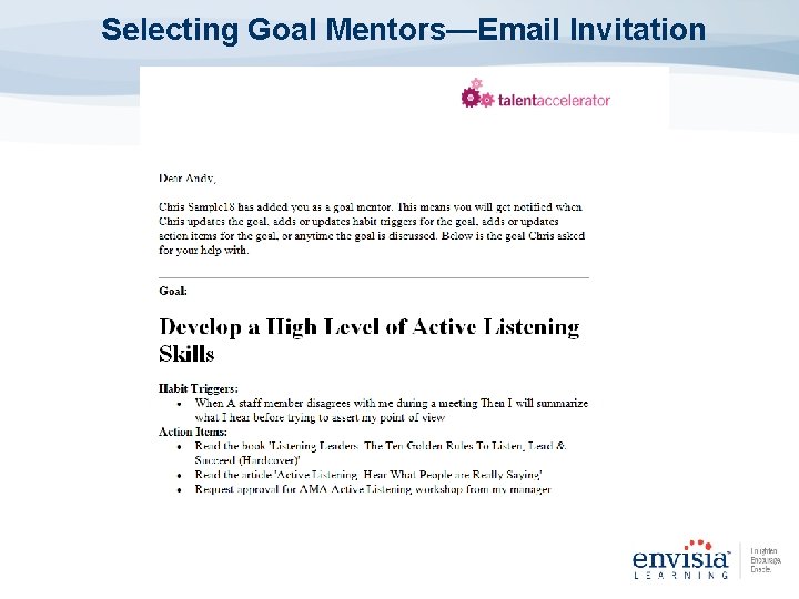 Selecting Goal Mentors—Email Invitation 