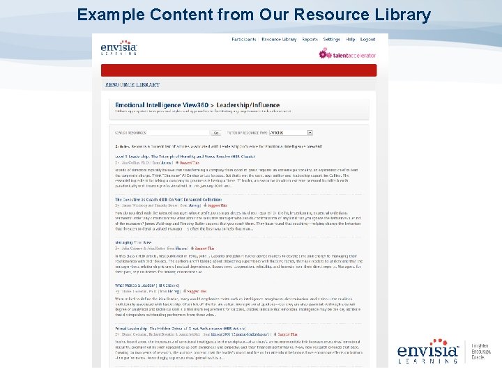 Example Content from Our Resource Library 