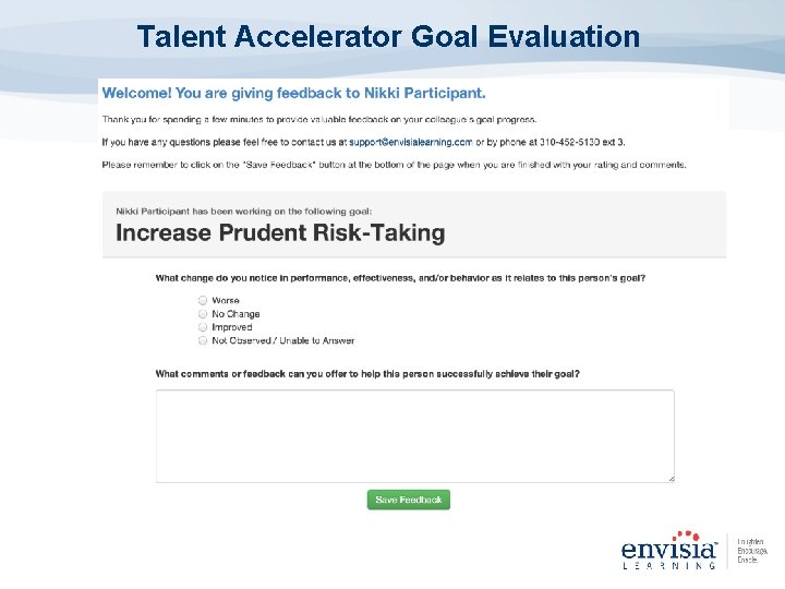 Talent Accelerator Goal Evaluation Talent Accelerator Goal Evaluation