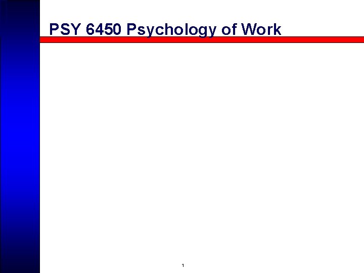 PSY 6450 Psychology of Work 1 