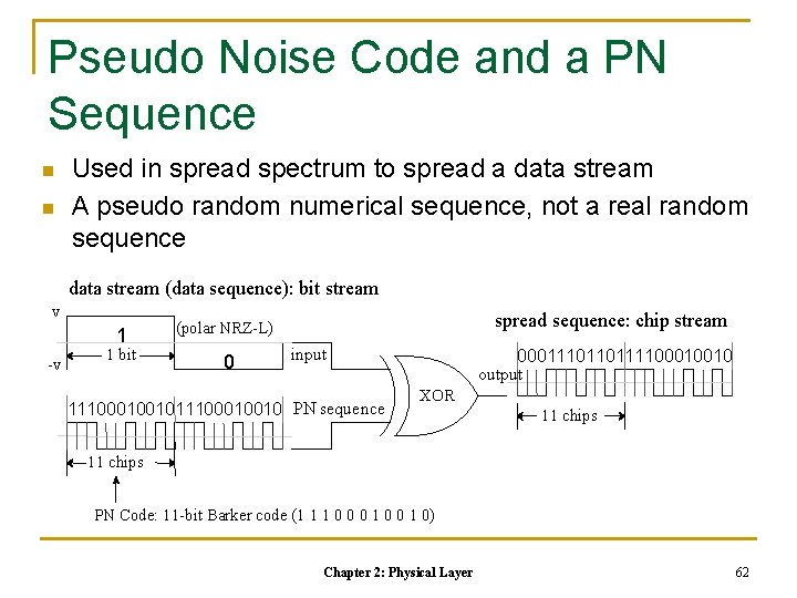 Pseudo Noise Code and a PN Sequence n n Used in spread spectrum to Pseudo Noise Code and a PN Sequence n n Used in spread spectrum to