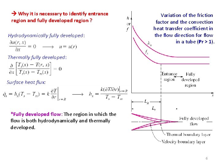  Why it is necessary to identify entrance region and fully developed region ?