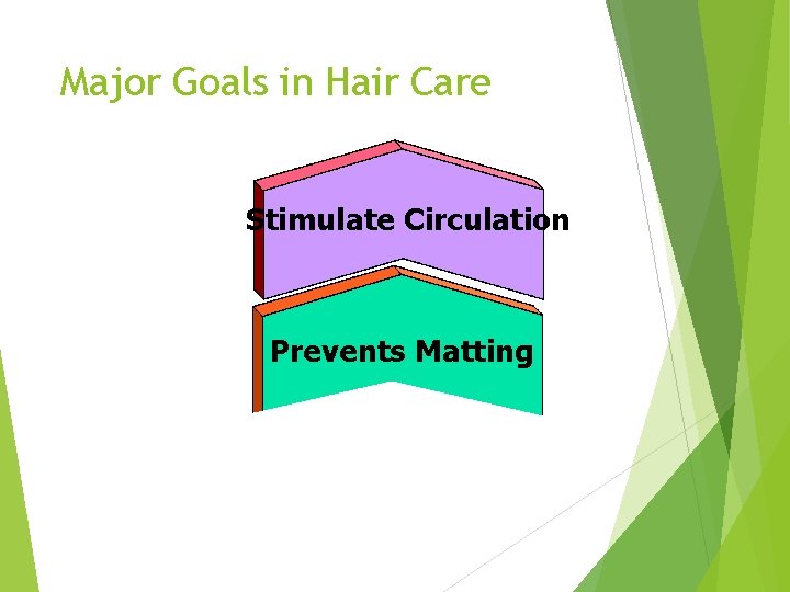 Major Goals in Hair Care Stimulate Circulation Prevents Matting 
