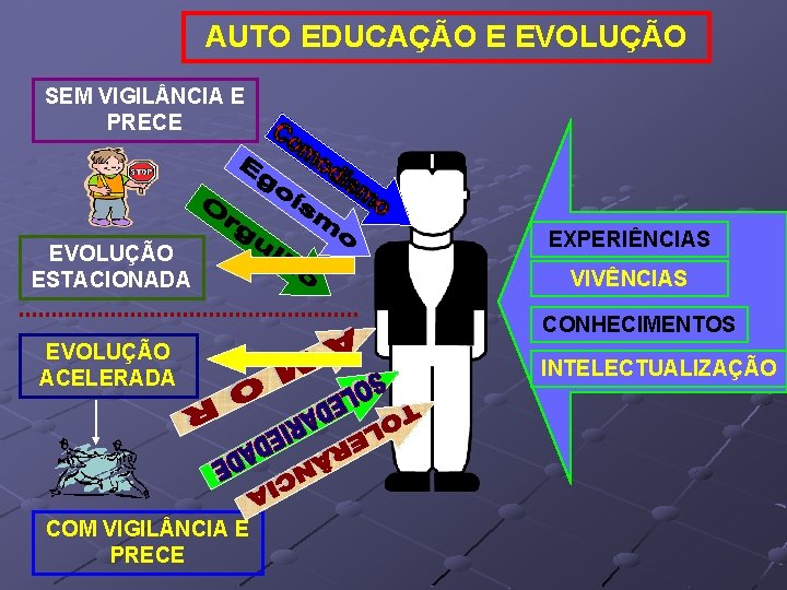 AUTO EDUCAÇÃO E EVOLUÇÃO SEM VIGIL NCIA E PRECE EVOLUÇÃO ESTACIONADA EXPERIÊNCIAS VIVÊNCIAS CONHECIMENTOS