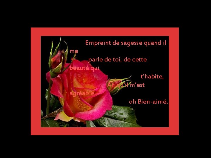  Empreint de sagesse quand il me parle de toi, de cette beauté qui