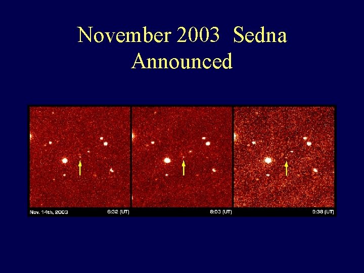 November 2003 Sedna Announced 