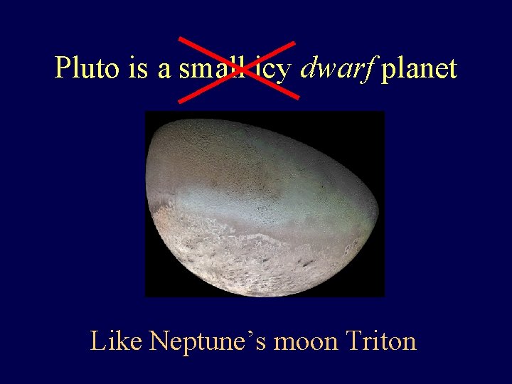 Pluto is a small icy dwarf planet Like Neptune’s moon Triton 
