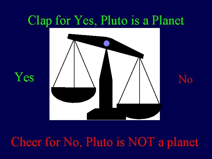 Clap for Yes, Pluto is a Planet Yes No Cheer for No, Pluto is