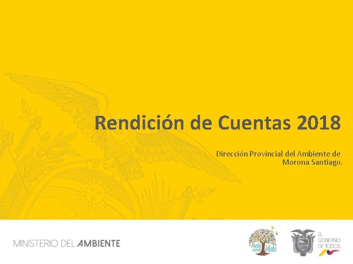 Rendición de Cuentas 2018 Dirección Provincial del Ambiente de Morona Santiago. 