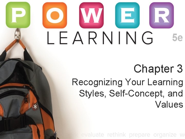 Chapter 3 Recognizing Your Learning Styles, Self-Concept, and Values 