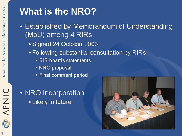 What is the NRO? • Established by Memorandum of Understanding (Mo. U) among 4