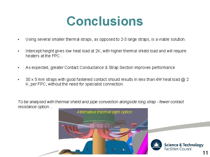 Conclusions • Using several smaller thermal straps, as opposed to 2 -3 large straps,