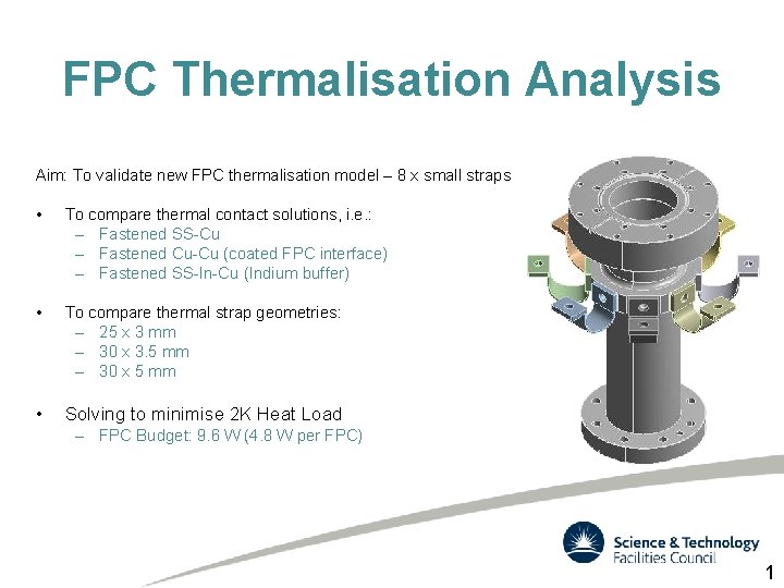 FPC Thermalisation Analysis Aim: To validate new FPC thermalisation model – 8 x small