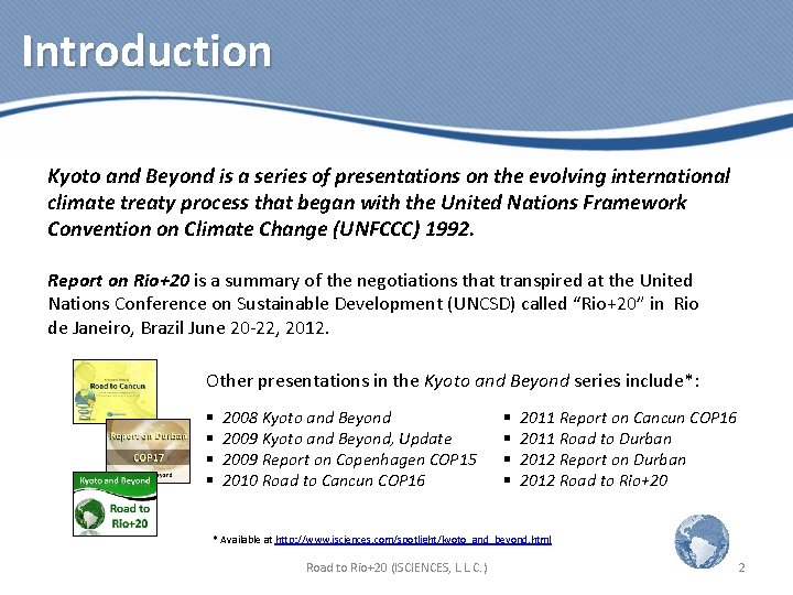 Kyoto And Beyond Report On Rio The 9