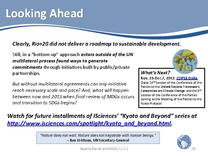 Kyoto And Beyond Report On Rio The 9