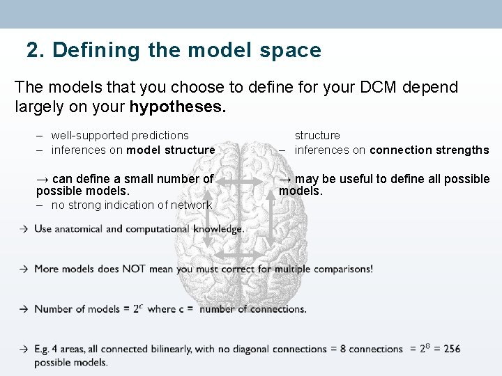 2. Defining the model space The models that you choose to define for your