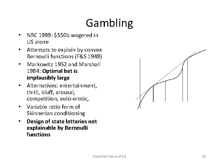 Gambling • NRC 1999: $550 b wagered in US alone • Attempts to explain