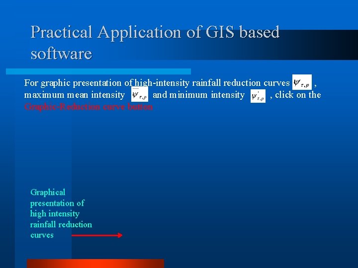 Practical Application of GIS based software For graphic presentation of high-intensity rainfall reduction curves