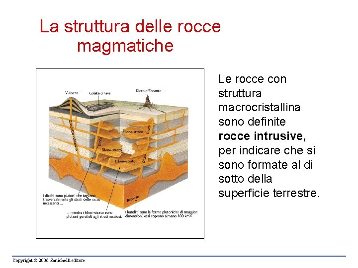 La struttura delle rocce magmatiche Le rocce con struttura macrocristallina sono definite rocce intrusive, La struttura delle rocce magmatiche Le rocce con struttura macrocristallina sono definite rocce intrusive,