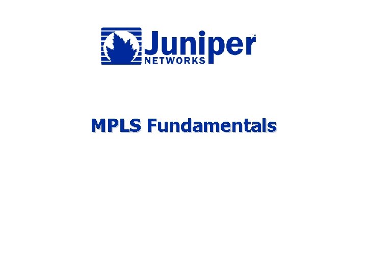 MPLS Fundamentals 