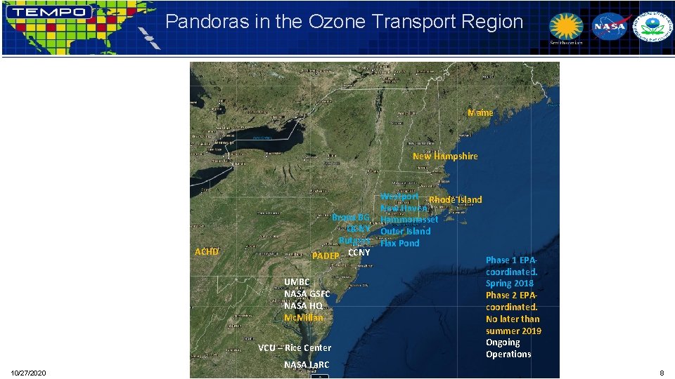 Pandoras in the Ozone Transport Region Maine New Hampshire ACHD Bronx BG QCNY Rutgers