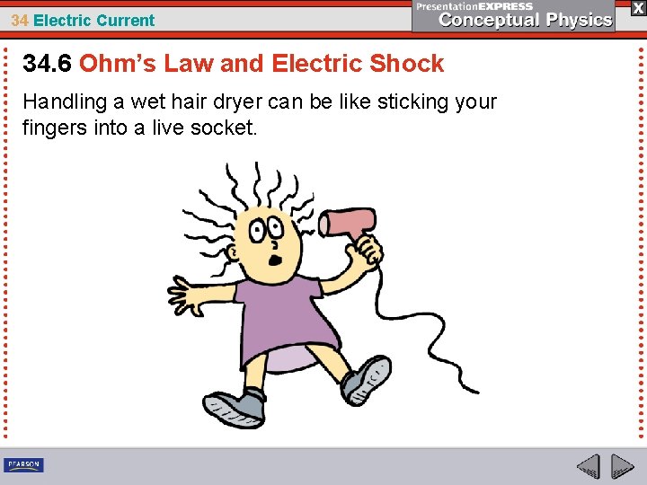 34 Electric Current 34. 6 Ohm’s Law and Electric Shock Handling a wet hair