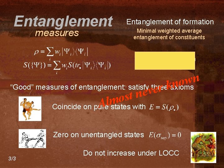 Entanglement measures Entanglement of formation Minimal weighted average entanglement of constituents n w o