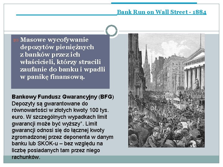 Bank Run on Wall Street - 1884 Masowe wycofywanie depozytów pieniężnych z banków przez