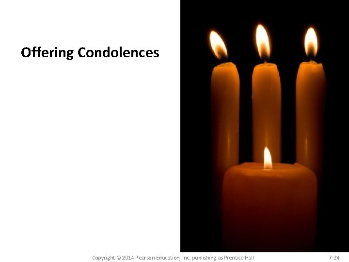 Offering Condolences Copyright © 2014 Pearson Education, Inc. publishing as Prentice Hall 7 -24