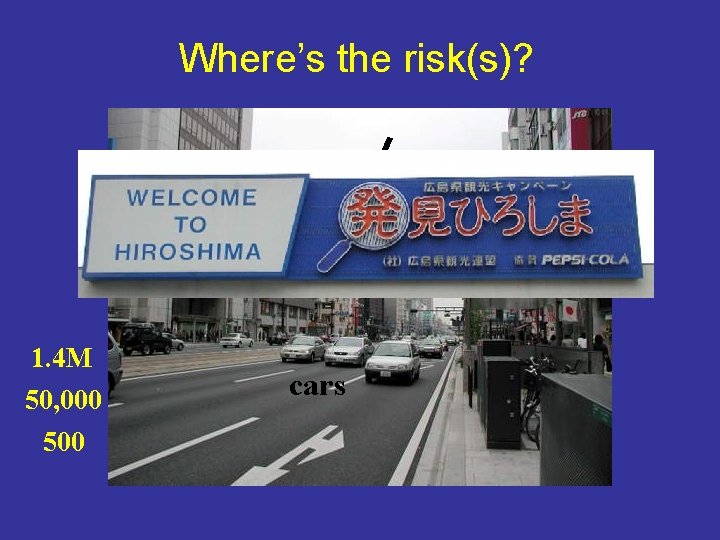 Where’s the risk(s)? air powerlines 1. 4 M 50, 000 500 cars 